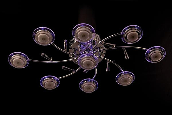 Потолочная люстра 90000 90000/9 хром/синий+красный+фиолетовый