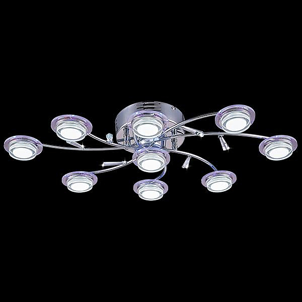 Потолочная люстра 90000 90000/9 хром/синий+красный+фиолетовый