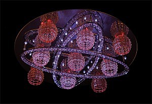 Потолочная люстра 4973 4973/9 хром/белый-синий+красный+фиолетовый