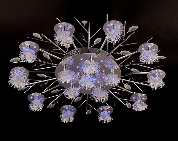 Потолочная люстра 5493 5493/16 хром/синий+красный+фиолетовый