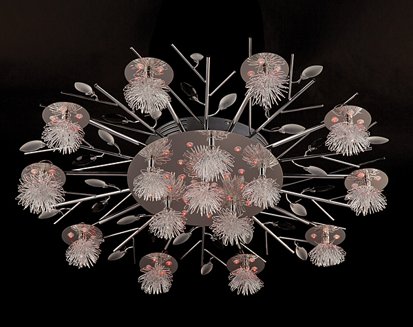 Потолочная люстра 5493 5493/16 хром/синий+красный+фиолетовый