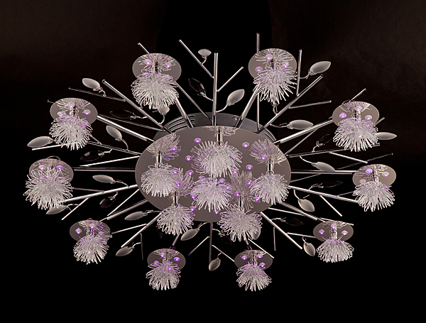 Потолочная люстра 5493 5493/16 хром/синий+красный+фиолетовый