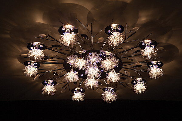 Потолочная люстра 5493 5493/16 хром/синий+красный+фиолетовый