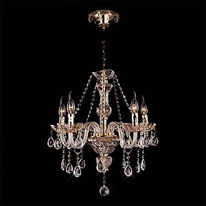 Подвесная люстра 3515 3515/5 золото/прозрачный хрусталь Strotskis