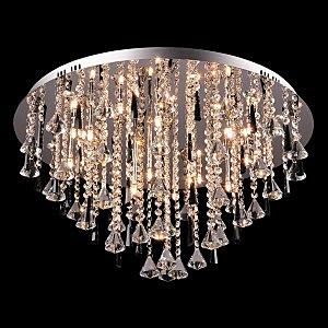Потолочная люстра 100 3244/20 хром/черный хрусталь Strotskis
