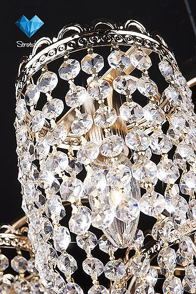 Потолочная люстра 3648 3648/9 золото/прозрачный хрусталь Strotskis