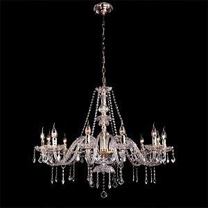 Подвесная люстра 3500 3500/12 золото/прозрачный хрусталь Strotskis