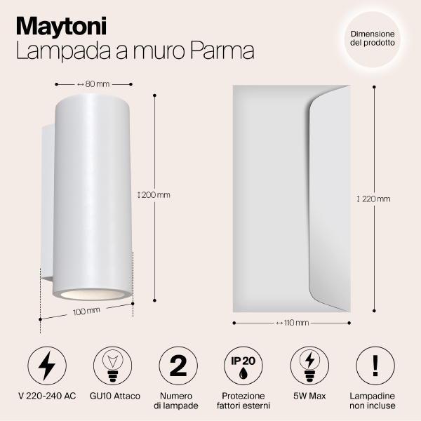 Настенное бра Parma C191-WL-02-W