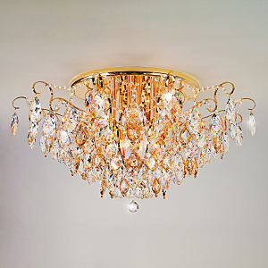 Потолочная люстра Crystal 10081/12 золото/прозрачный хрусталь Strotskis