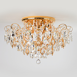 Потолочная люстра Crystal 10081/6 золото/прозрачный хрусталь Strotskis