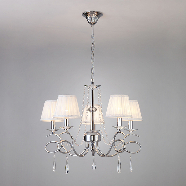 Подвесная люстра Loris 10082/5 хром/прозрачный хрусталь Strotskis