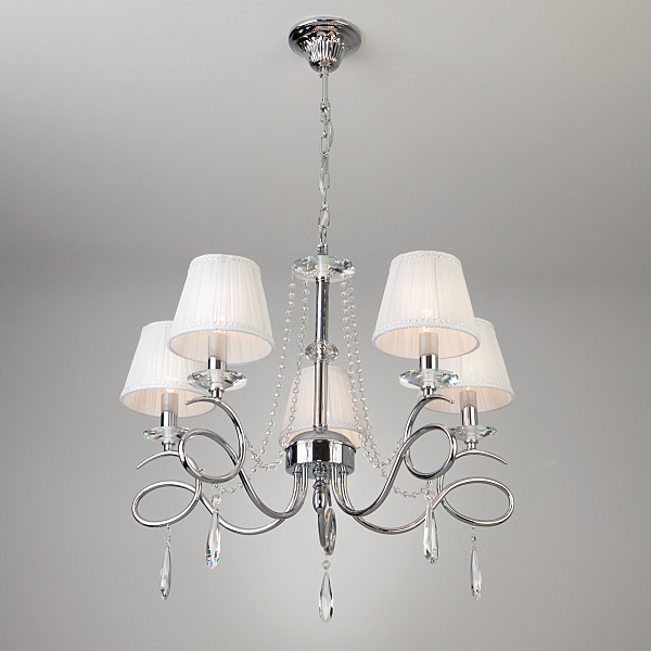 Подвесная люстра Loris 10082/5 хром/прозрачный хрусталь Strotskis