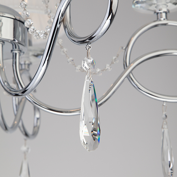 Подвесная люстра Loris 10082/5 хром/прозрачный хрусталь Strotskis