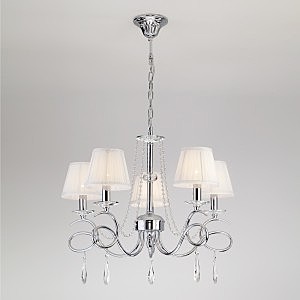 Подвесная люстра Loris 10082/5 хром/прозрачный хрусталь Strotskis