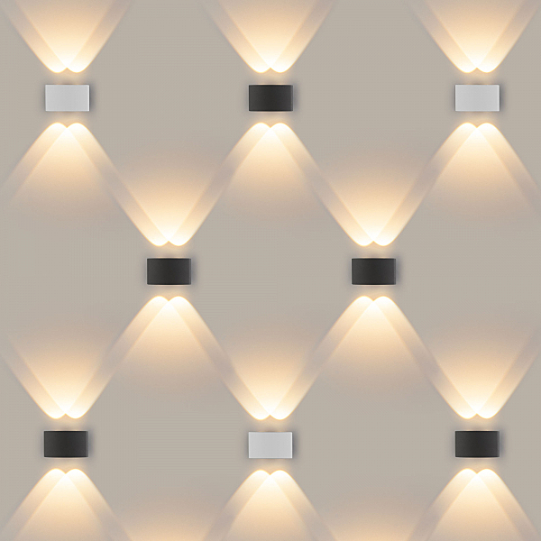 Уличный настенный светильник 1555 1555 TECHNO LED TWINKY DOUBLE серый