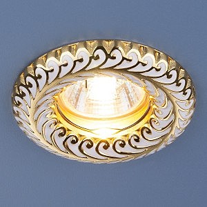 Встраиваемый светильник Elektrostandart 7001 MR16 WH/GD белый/золото