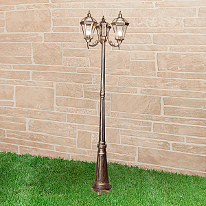 Столб фонарный уличный Capella Capella F/3 черное золото