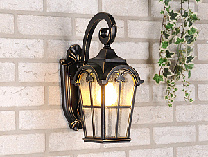 Уличный настенный светильник Mira Mira D черное золото