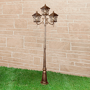 Столб фонарный уличный Cassiopeya Cassiopeya F/3 черное золото