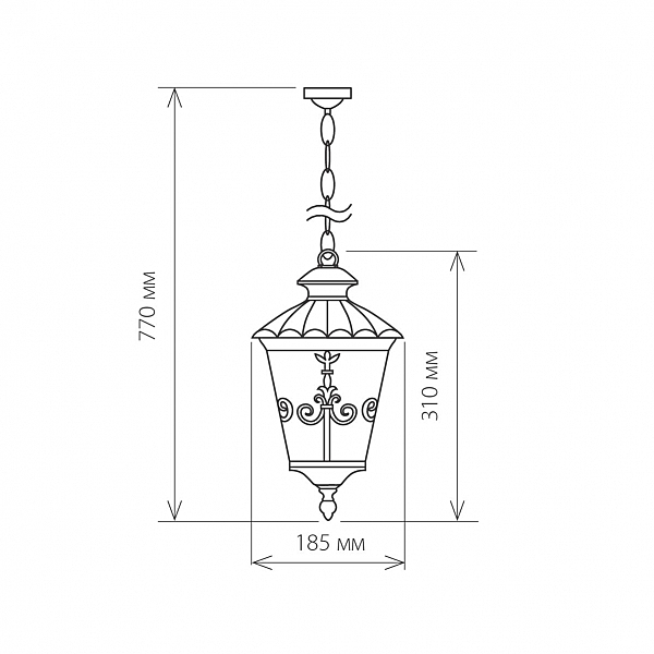 Уличный подвесной светильник Diadema Diadema H (GLYF-8046H) черное золото