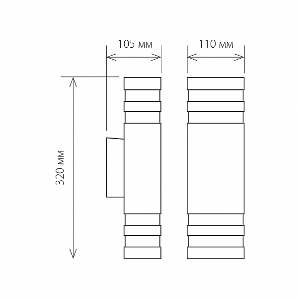 Уличный настенный светильник 1449 1449 TECHNO черный