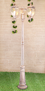 Столб фонарный уличный Andromeda Andromeda F/3 (GLYF-8024F/3) белое золото