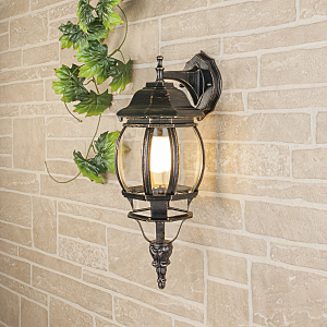 Уличный настенный светильник 1001 1001D черное золото / 9913-G (GL 1001D)