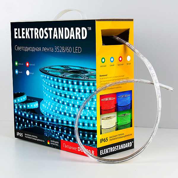 LED лента Лента 220V Лента светодиодная 220V 4,4W 60Led 3528 IP65 зеленый, 100 м (LSTR001 220V 4,4W IP65)